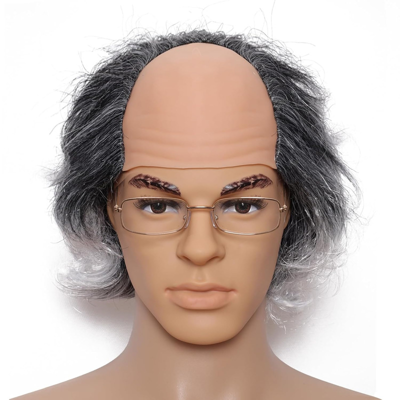 Halloween Bald Wig Jesus Bald Headgear Monk Wig Brown Adult Monk Character Wig Costume Halloween Bald Wig Jesus Bald Headgear Monk Wig Brown Adult Monk Character Wig Costume