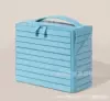 Flat cosmetic bag light blue [21.5*19*8cm]