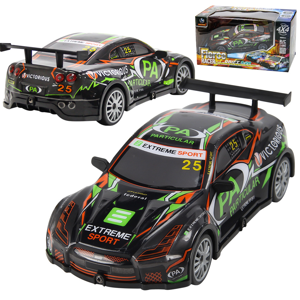 Niños eléctricos 2.4G control remoto único cargador de automóviles inalámbrico de alta velocidad control remoto de automóviles luces de deriva juguetes de carreras de 4WD