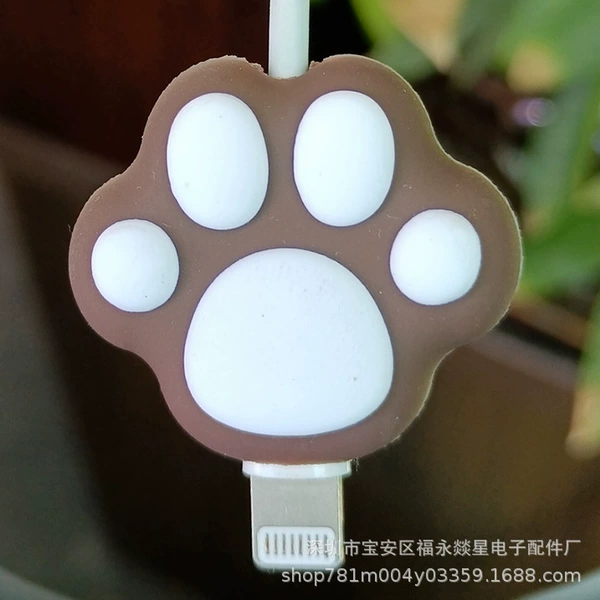 Brown white cat paw