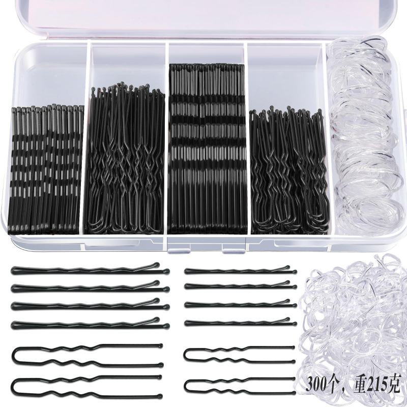 クロスボーダーの組み合わせのヘアピンの箱の中の一字は黒いu型の挟みのセットのヘアピンのセットの全体の箱の頭飾りの卸売りを挟みます。|undefined