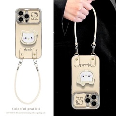 kt猫指环支架适用苹果16华为vivo/oppo小米iPhone电镀视窗手机壳