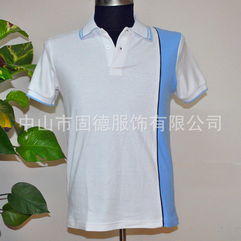 Polyester cotton short sleeve men's lapel advertising shirt/outdoor sports T-shirt/bar overalls T-shirt printing