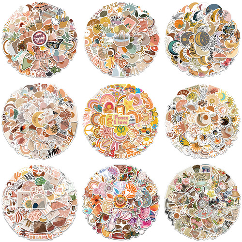 50 Amazon popular bohemian art stickers suitcase notebook guitar waterproof graffiti stickers