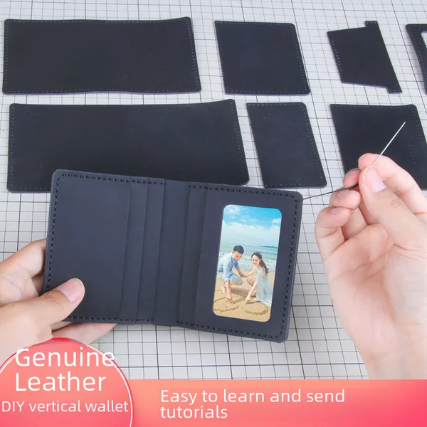 Men's Dad Wallet Father's Day Card Bag for Boyfriend Cow Wallet Handmade Self-made diy Material Bag Female Gift