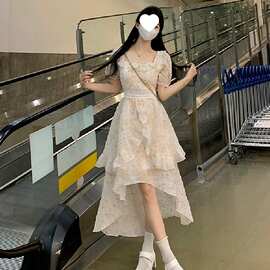 前短后长连衣裙女夏季生日小礼裙子穿搭燕尾蓬蓬裙