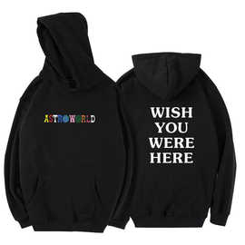欧美潮新流款Travis Scott WISH YOU WERE HERE 男女休闲卫衣帽衫