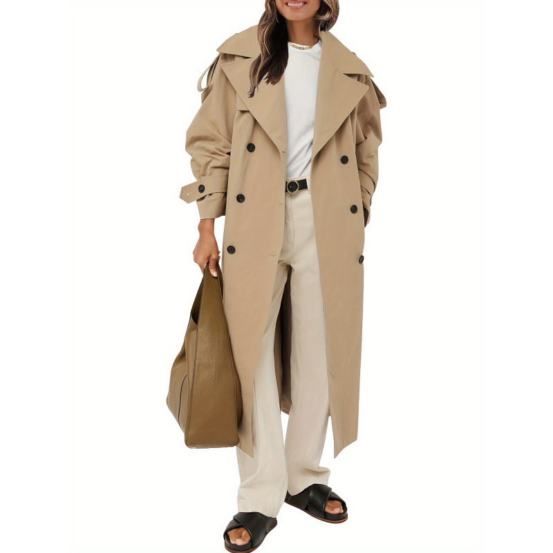 Oversized Windproof Trench Coat Double Womens Oversized 跨境|undefined