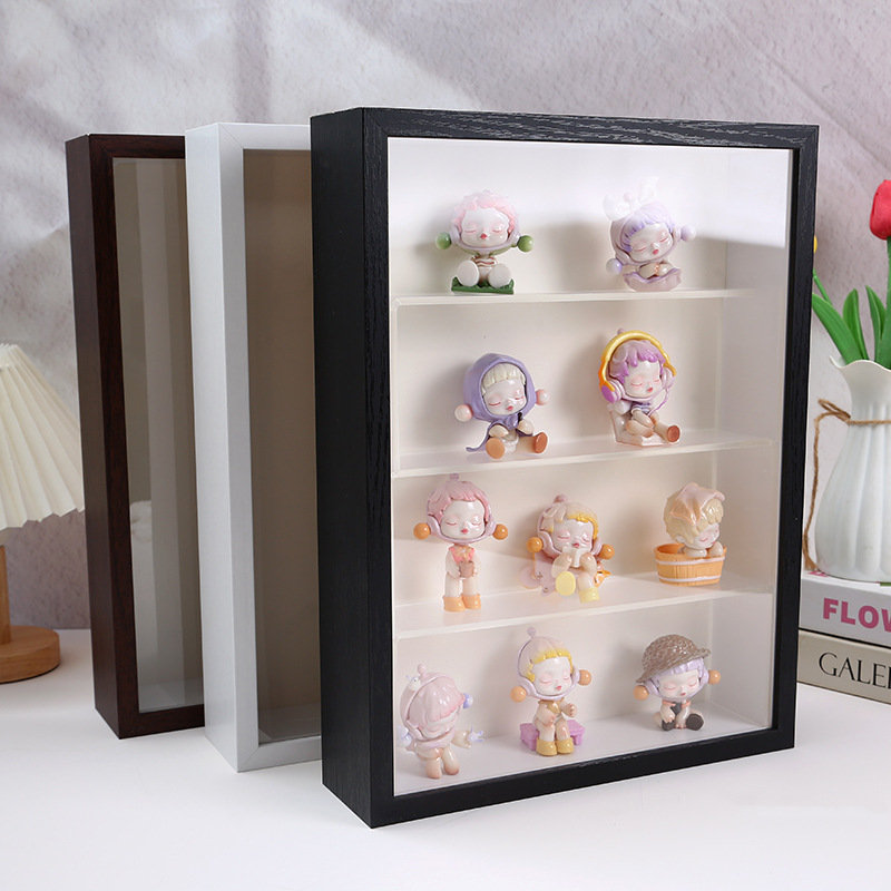 Bubble Mart Figure Frame DIY Creative Blind Box Storage Display Frame Transparent Dustproof Three-Layer Photo Frame Table Wholesale