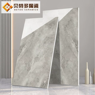 卡塔灰瓷砖900x1800卧室大理石超白胚底地板砖法式轻奢风别墅地砖