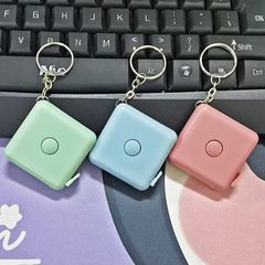 卸売りのプラスチックの小さい定規はキーホルダーの北欧風の自動伸縮型の皮の定規の巻尺のミニ量の3つの定規を持ちます。
