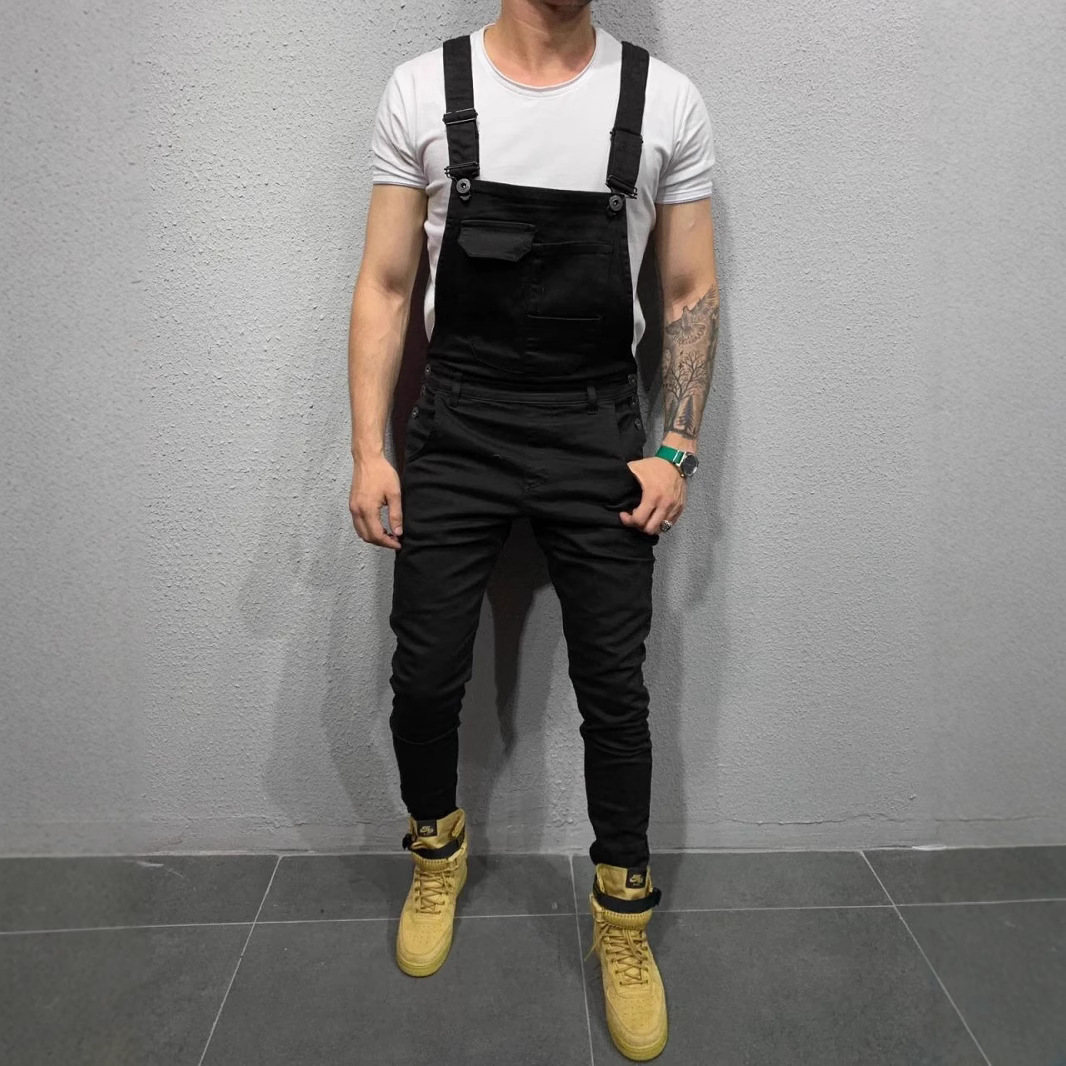 Foreign Trade Popular Workwear With Multiple Pockets, Overalls, Men's Casual Slim Fit Woven Jumpsuit, Wish Overalls, Men's_voghion.com