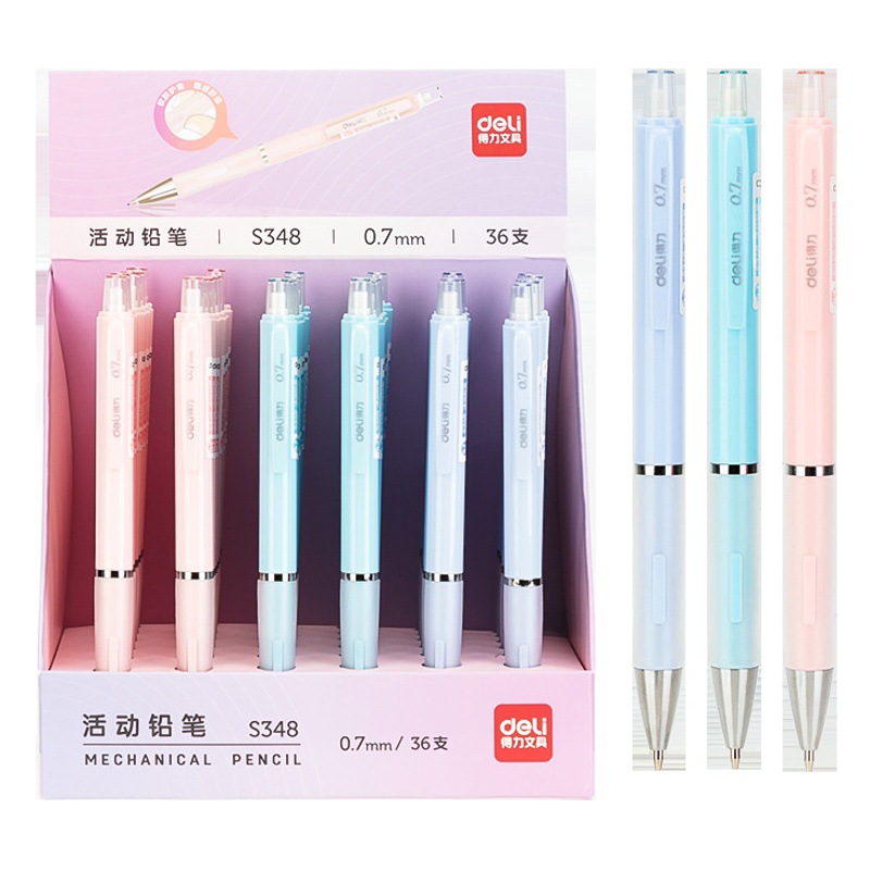 Deli S347/S348 móvil lápiz de dibujos animados simple lindo 0,5/0,7mm lápiz automático para estudiantes de secundaria