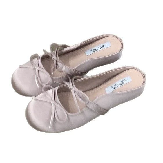 Summer slippers with bow, french style