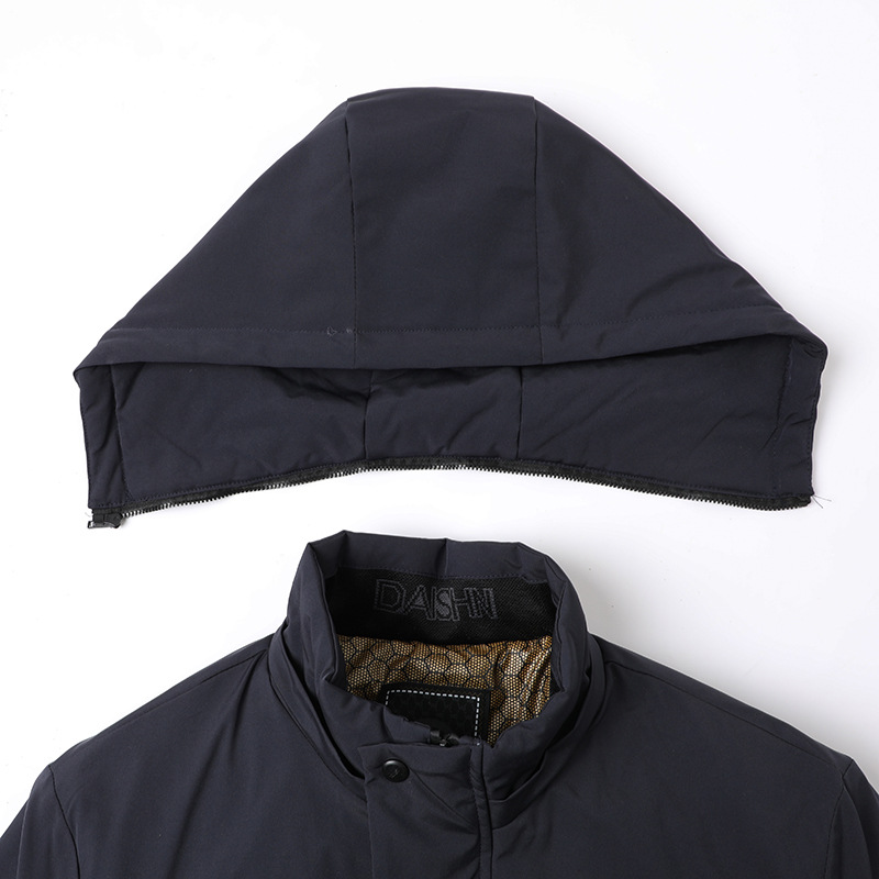 Papá con chaqueta de terciopelo para hombres de mediana edad, chaqueta de algodón de cuello de lana, chaqueta de algodón de invierno de negocios, ropa de algodón cálida