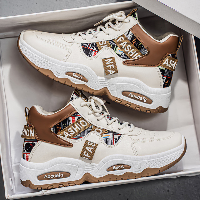 2026 primavera zapatos de hombre nuevos zapatos deportivos transpirables de alto perfil de moda para hombres, zapatos casuales de suela gruesa para hombres
