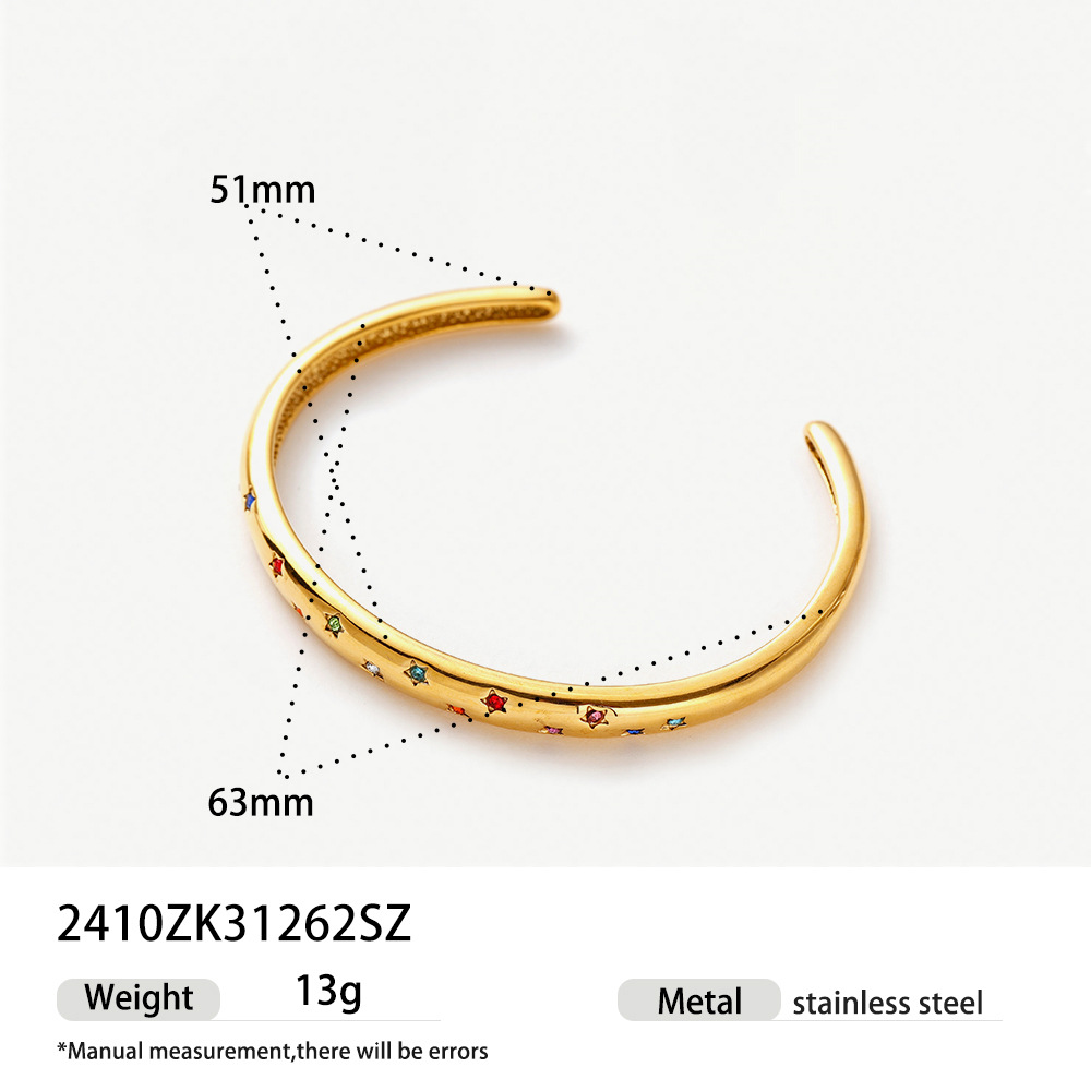 Alta Europa y los Estados Unidos de acero inoxidable diamante brazalete estrella de alto nivel nicho de acero titanio imitación de anillo de perla joyería