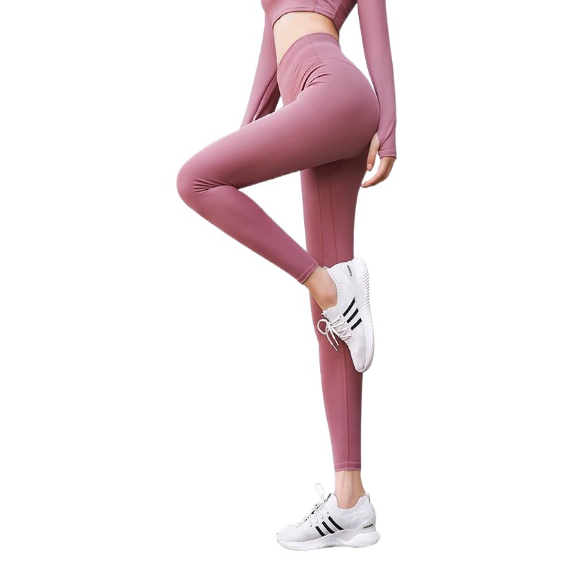 Juyitang Fitness Pants Correr, levantamiento de caderas, cintura alta, abdomen, ejercicio elástico, pantalones de yoga ajustados para mujer