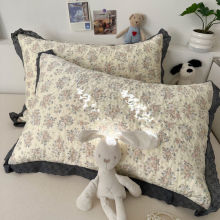 韩式ins碎花枕套一对48*74纯棉加厚枕头套40*60加大50*80单只