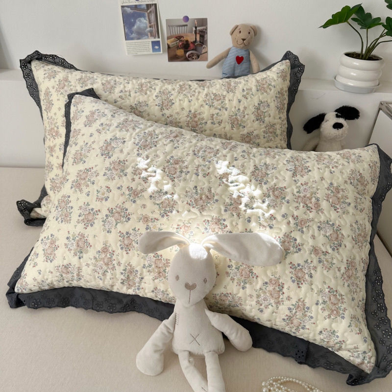 韩式ins碎花枕套一对48*74纯棉加厚枕头套40*60加大50*80单只