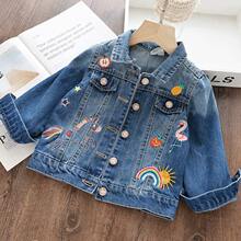 New Printed cartoon denim jacket for Girl Kids Autumn Spring