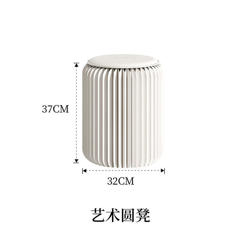 現物卸売り円柱折り畳み腰掛け家庭用純色折り畳み可能携帯収納ネット赤円形児童腰掛け|undefined