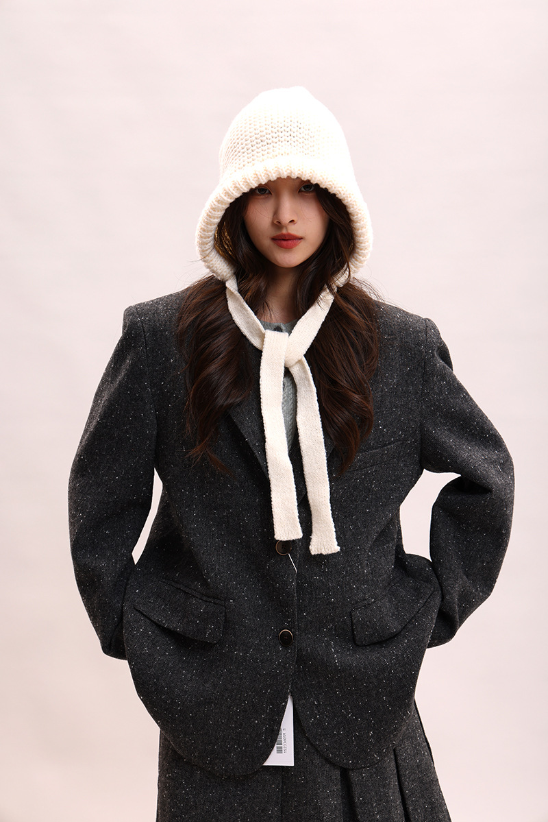 Version coréenne du nouveau bonnet tricoté en peluche pour enfants, protection des oreilles, chaud et polyvalent, couleur mixte, automne et hiver_voghion.com