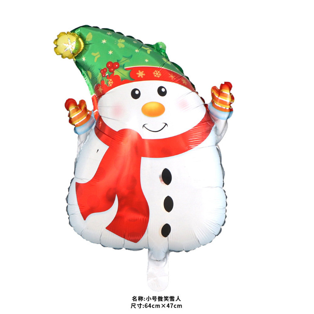 Navidad globo dibujos animados Papá Noel muñeco de nieve alce árbol de Navidad decoración del centro comercial globo de aluminio al por mayor