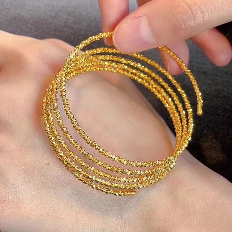 Stretch Winding Memory Bracelet Fashion Broken Silver Three Circles Five Circles Electroplated Bracelet Temperament All-match Flash Multi-circle Bracelet Stretch Winding Memory Bracelet Fashion Broken Silver Three Circles Five Circles Electroplated Bracelet Temperament All-match Flash Multi-circle Bracelet