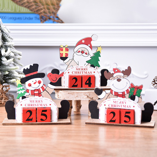 Christmas painted wooden creative DIY Christmas calendar decoration puzzle gift Christmas decoration