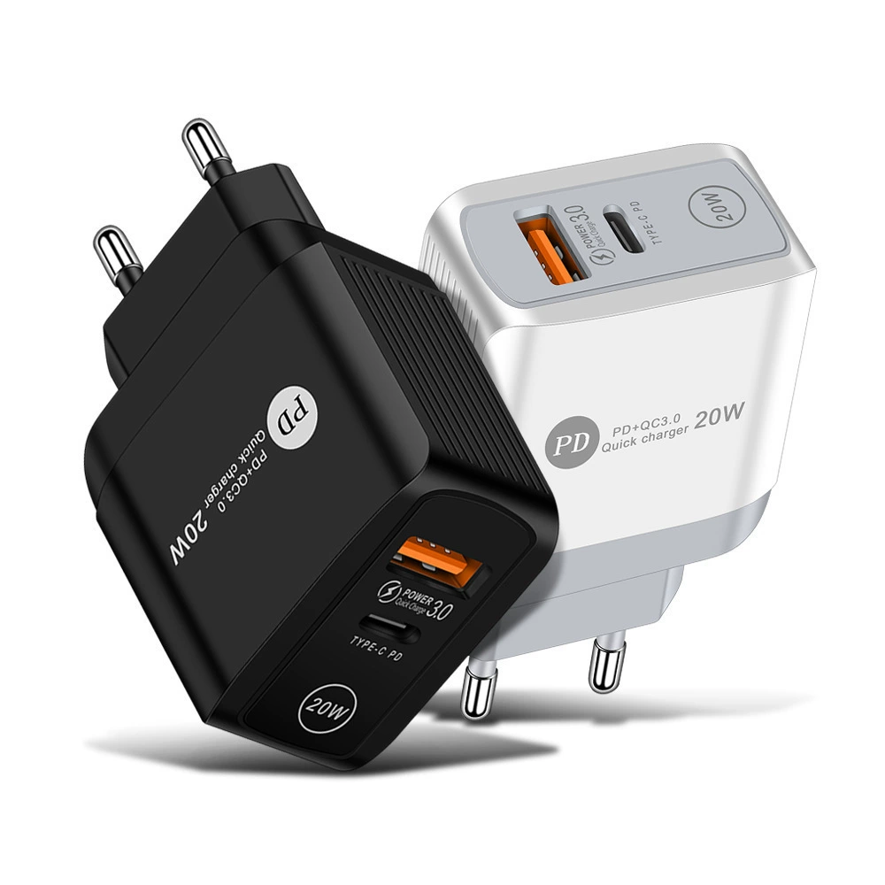 Головка быстрой зарядки QC3.0 5V/9V/12V, быстрая зарядка, европейско-американский однопортовый USB-зарядник, протокол PD20W