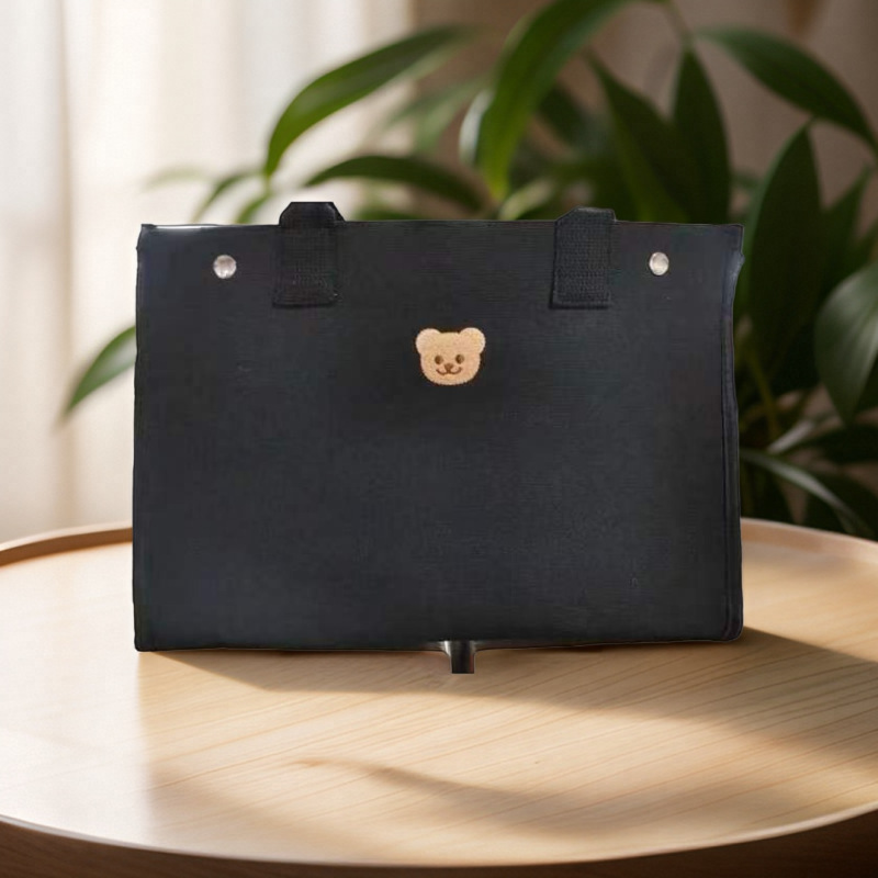 Bolsas exclusivas transfronterizas, lona, bolsa de mamá de gran capacidad, oso bordado, casual, todo fósforo, mamá, salida, portátil