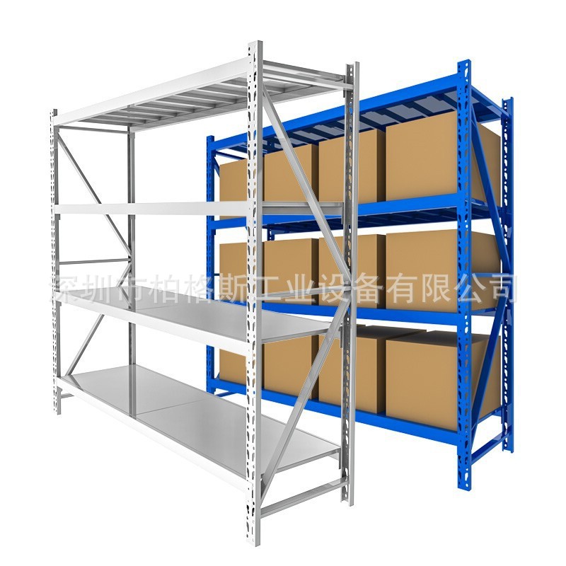 轻型中型重型仓库货架 卡扣货架 可调节货架  铁皮木板 层板货架