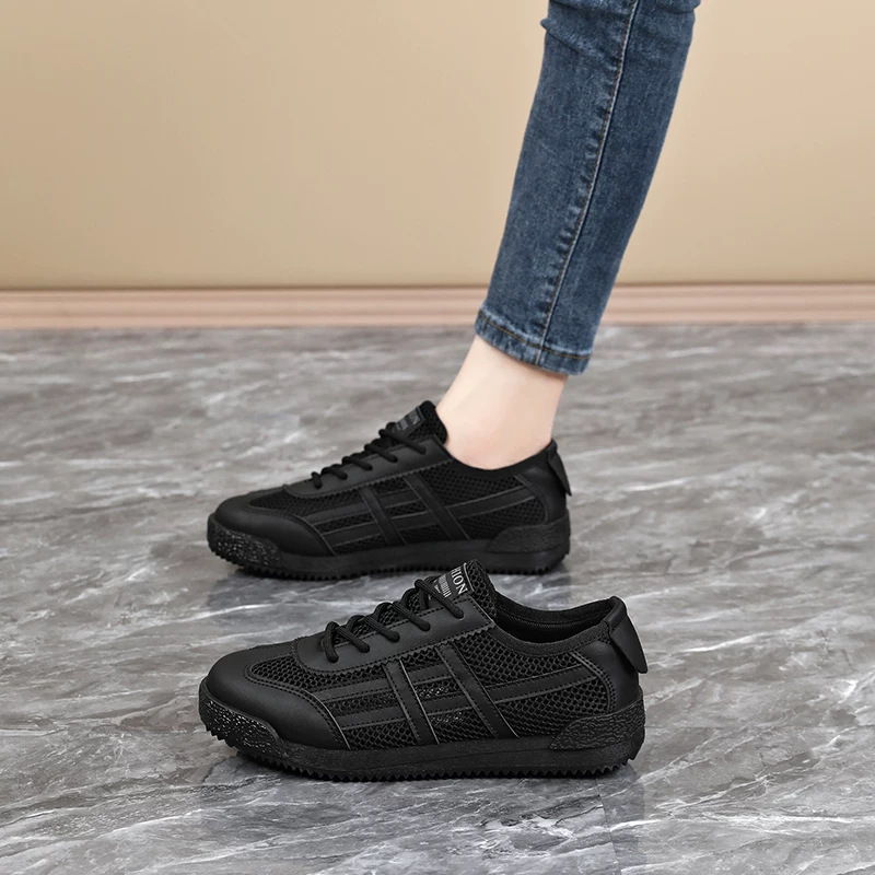 Summer shoes, women's black small size sneakers, comfortable for work, summer women's mesh shoes Summer shoes, women's black small size sneakers, comfortable for work, summer women's mesh shoes