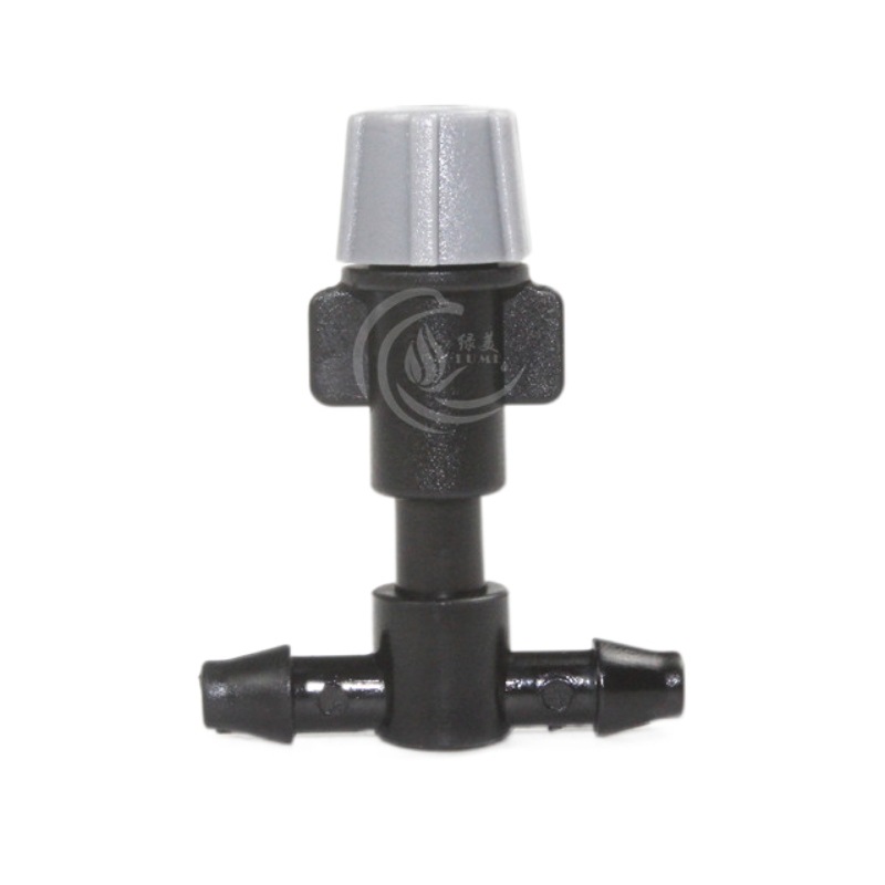 Gris de una sola salida atomizador microrrociador + 47 capillar plano tee no ajustable eliminación de polvo, cultivo de plántulas, enfriamiento y humidificación