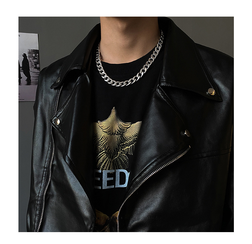 Miesten kaulakoru, yksinkertainen ja monipuolinen, kuubalainen riipus, niche-design, hip hop punk riipus, trendikäs solisluuketju, diskotarvikkeet_voghion.com