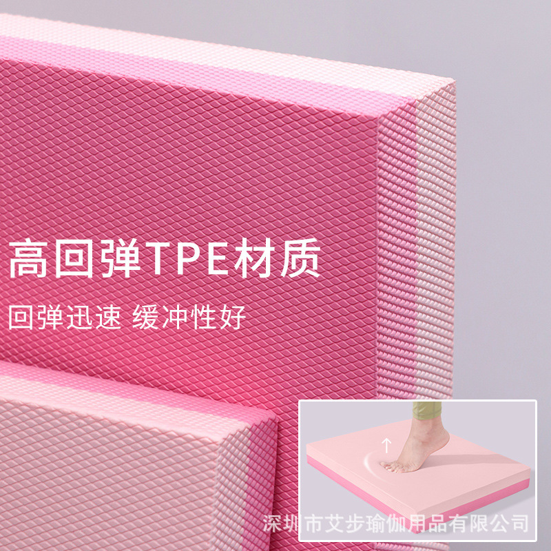 Tpe高反発ヨガマット腹筋輪コアトレーニングバランスパッドソフト足フラットサポートフォーム関節クッション|undefined