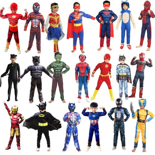 Children's cosplay Captain America Spider-Man Iron Man Thor Hulk Optimus Prime Deadpool muscle performance costume