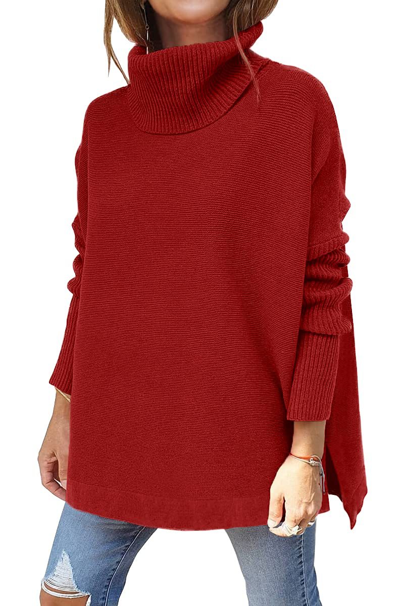 651g Weight Long Sleeve Sleeve Length Pullovers Placket Type Batwing Sleeve Sleeve Type Polyacrylonitrile Fiber Fabric Type Long Top Length Sweater Tops Type Daily Occasion Turtleneck Neckline Warm Function Slim Fit Type Solid Color Pattern Winter, Autumn Season Women'S Gender Patchwork Design Fashion Style Wholesale Women'S Fashion Solid Color Long Sleeve Patchwork Sweaters & Cardigans 11
