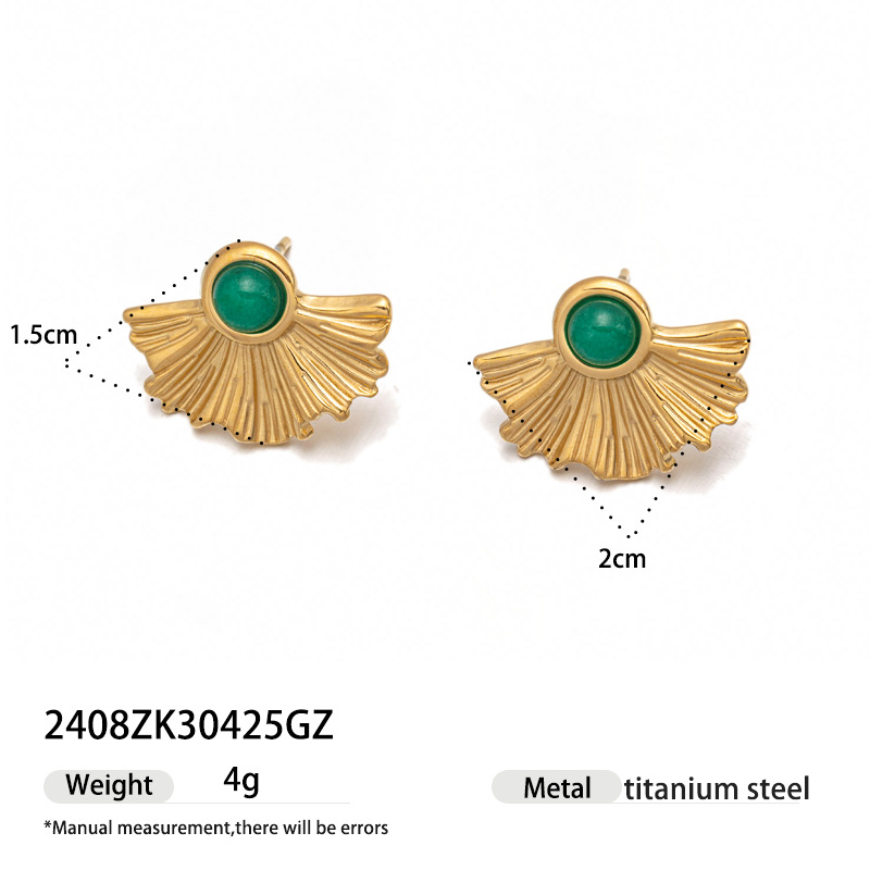 TENA Europa y los Estados Unidos transfronterizos malaquita aretes de acero inoxidable diseño universal no se desvanecen pernos de aretes joyas de alta calidad