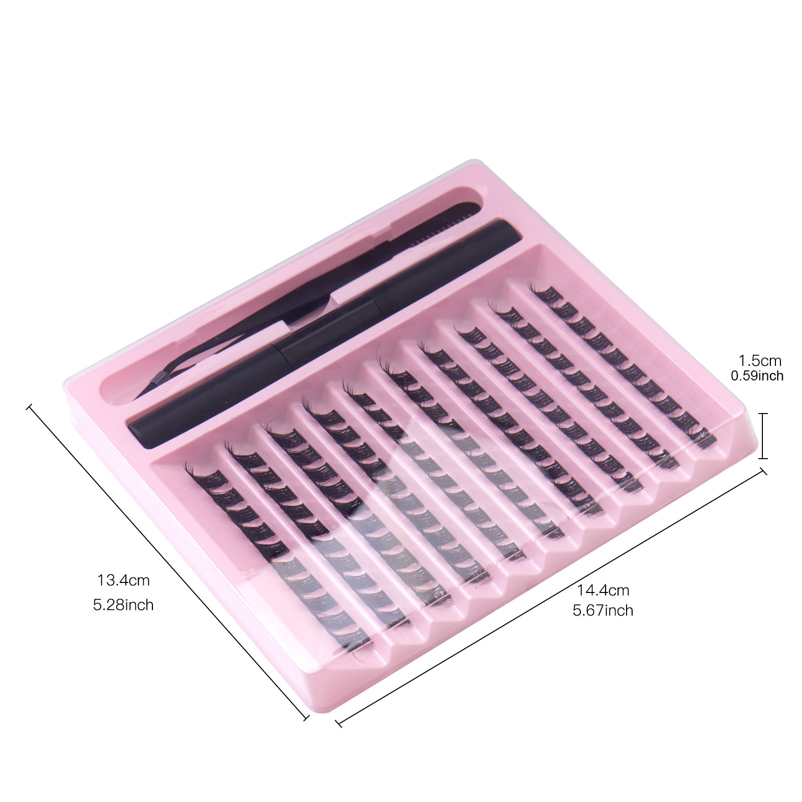 Conjunto de pestañas postizas de un solo racimo de gran capacidad transfronterizo de 10 filas, cabello de flor segmentado natural, pestañas injertadas de bricolaje diarias