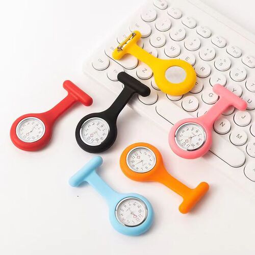 Silicone Nurse Watch Student Cuff Pin Pendant Watch with Custom Logo for Men and Women T-shaped Jelly Color Watch
