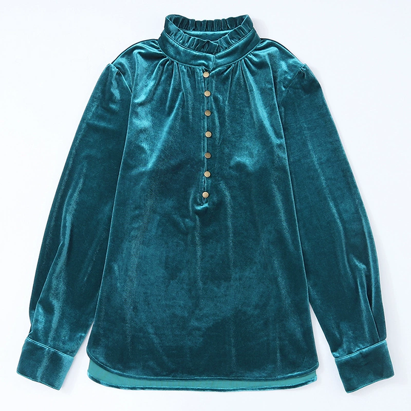 时颖 Velvet solid long-sleeve, European style, autumn