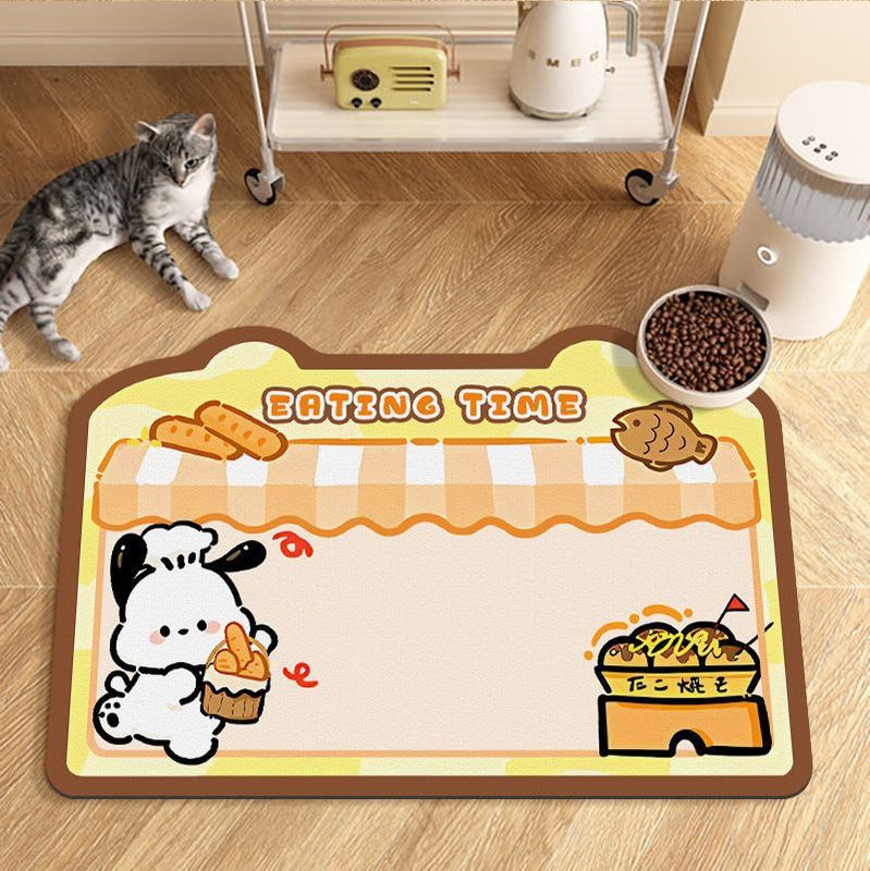 卡通可爱HelloKitty宠物猫狗喂食硅藻泥餐垫耐脏耐磨防尘地垫代发|undefined