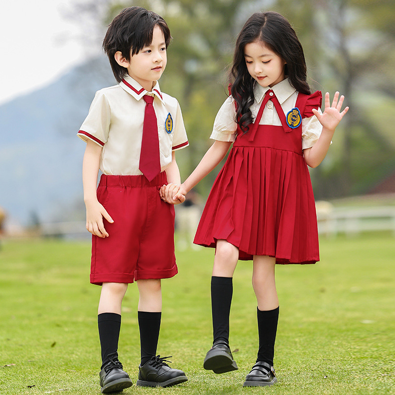 小學生夏季班服英倫襯衫套裝幼兒園園服兒童校服畢業照合唱演出服