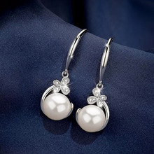 纯银仿水珍珠耳饰耳环妈妈款创意耳坠耳钉女气质潮送妈妈生日礼物