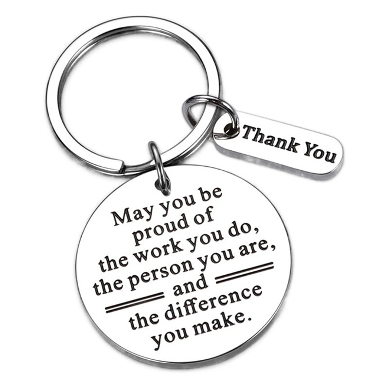 Venta caliente de Amazon Puede ser promesa de inspirador, llavero de acero inoxidable para colegas