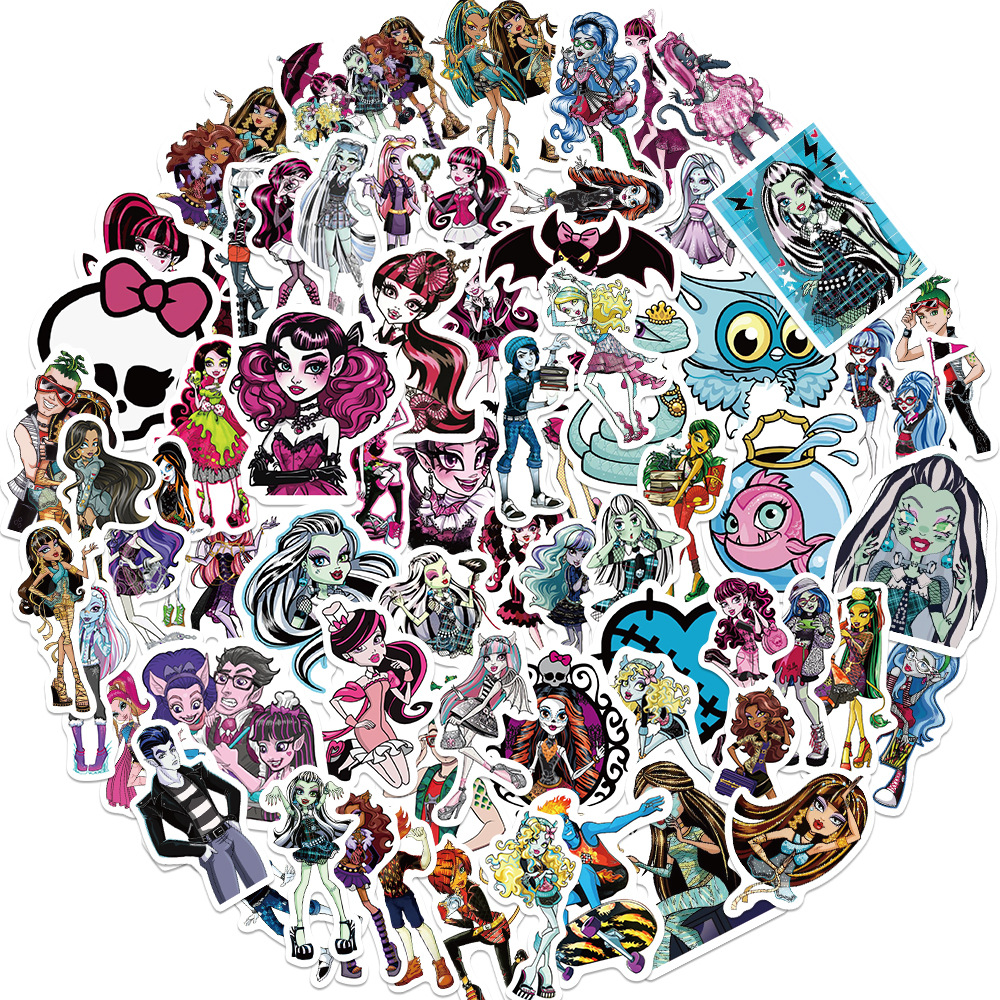 70 American TV series Monster High School de dibujos animados de graffiti pegatinas equipaje scooter taza de agua ordenador teléfono móvil pegatinas decorativas