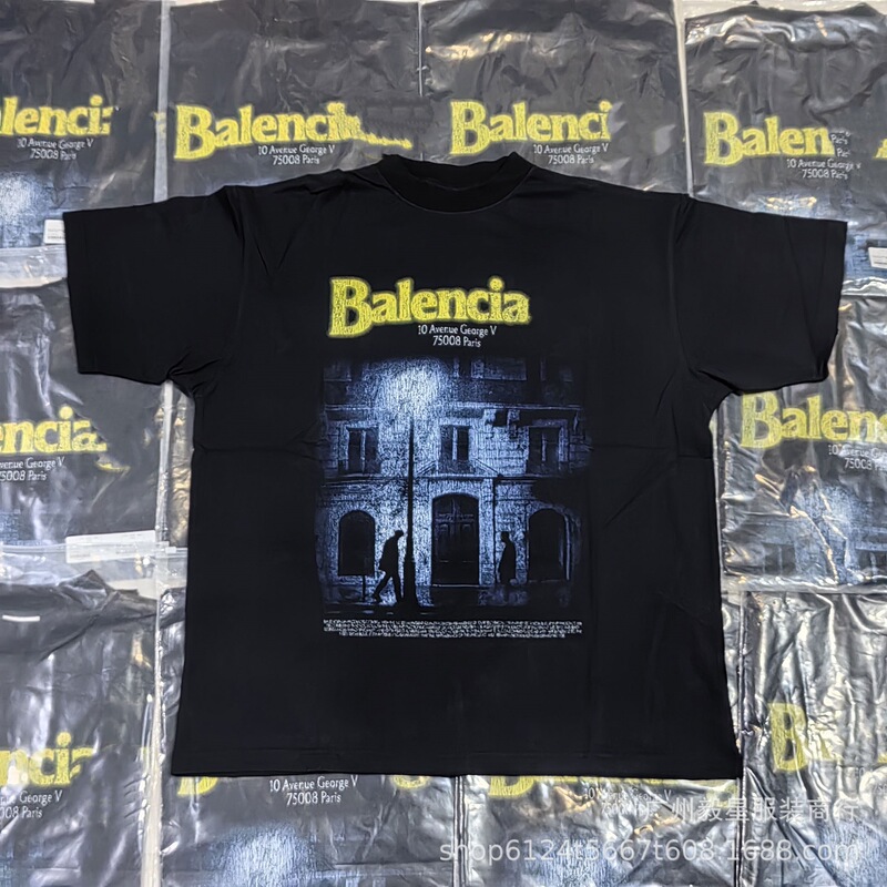 High-End Version B Brand 26Ss George Fifth Avenue Palace Short-Sleeve Os European and American Versatile Commuter Ins Unisex T-Shirt