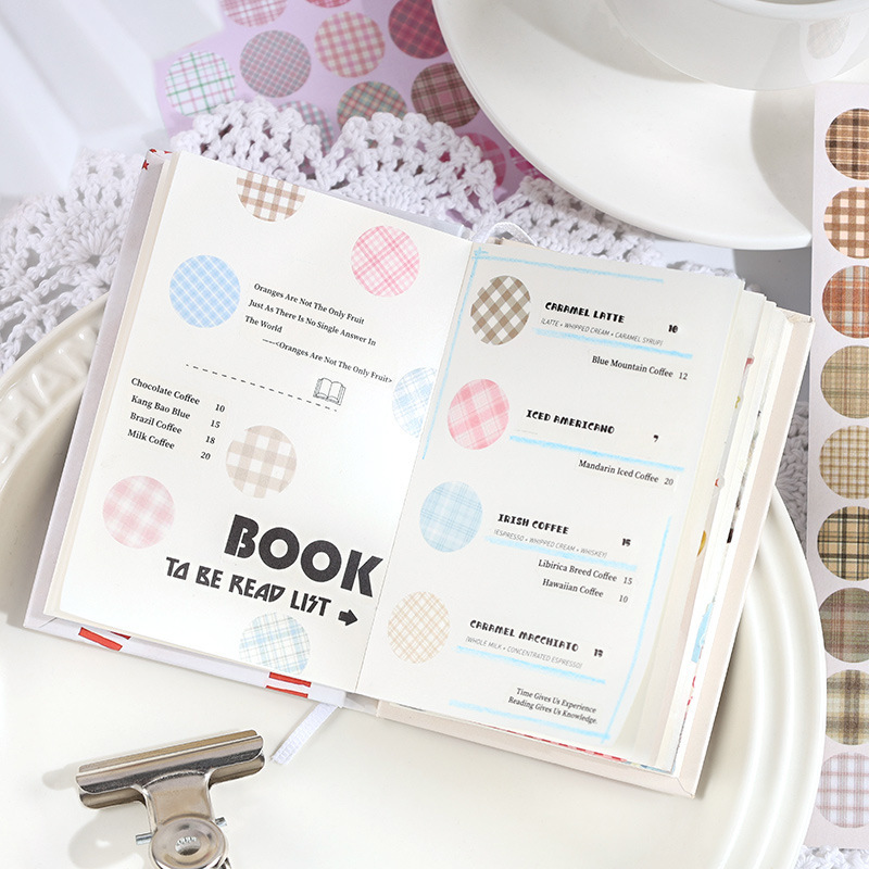 Colorido adorable y papel etiqueta pegatinas diy diario diario material de decoración marcador redondo pegatinas de sellado